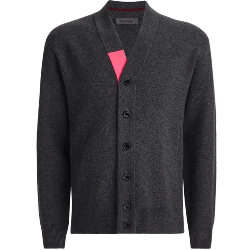 G/Fore Men’s Merino Cashmere Blend 2XL Charcoal Heather Cardigan Sweater NWT